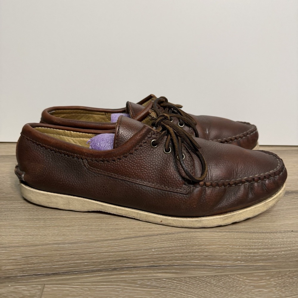 Quoddy Classic Blucher Shoe Men's US 13.5 Brown Leather Camp Moc Moccasins